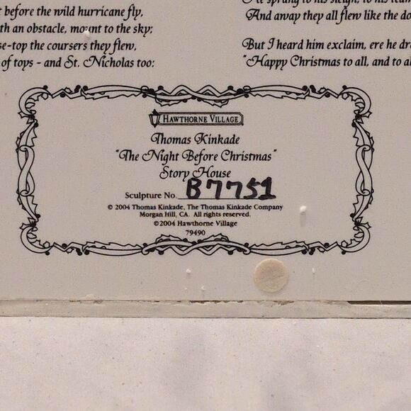Thomas Kinkade Narrated Christmas House Twas The Night Before Christmas 79490 B - Picture 12 of 14